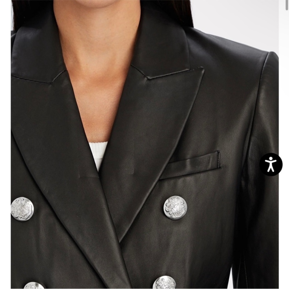 Veronica Beard cropped leather blazer - Picture 6 of 9